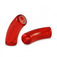 Acryl tube kraal 34x12mm - Red